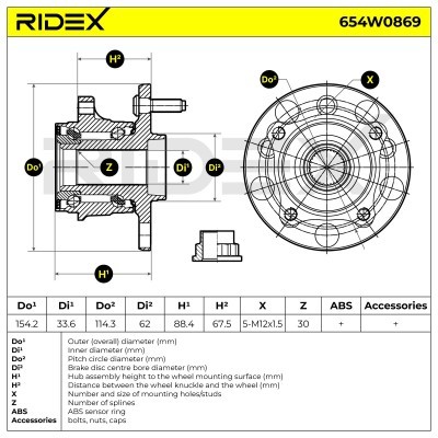 Wheel Bearing Kit RIDEX 654W0869 654W0869 - photo 5