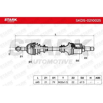 Drive Shaft Stark SKDS-0210025 SKDS-0210025 - photo 3
