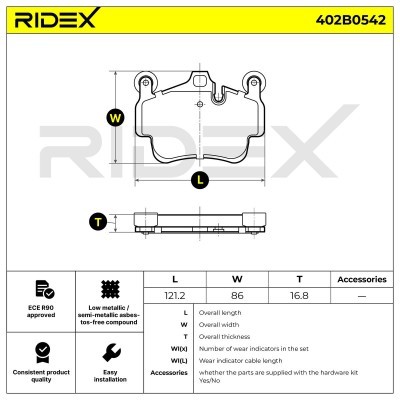 Brake Pads Set RIDEX 402B0542 402B0542 - photo 7