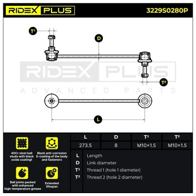Stabilizer Link RIDEX 3229S0280P 3229S0280P - photo 9