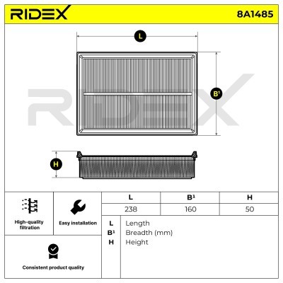Air Filter RIDEX 8A1485 8A1485 - photo 6