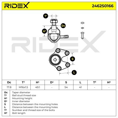 Ball Joint RIDEX 2462S0166 2462S0166 - photo 5