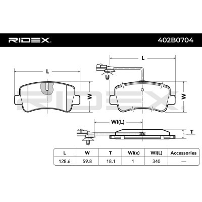 Brake Pads Set RIDEX 402B0704 402B0704 - photo 4