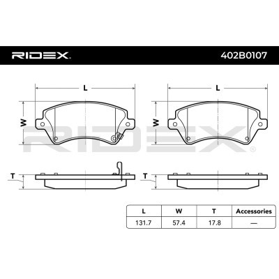 Brake Pads Set RIDEX 402B0107 402B0107 - photo 3
