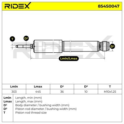 Shock Absorber RIDEX 854S0047 854S0047 - photo 8