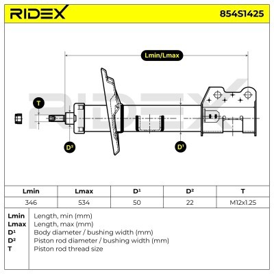 Shock Absorber RIDEX 854S1425 854S1425 - photo 4