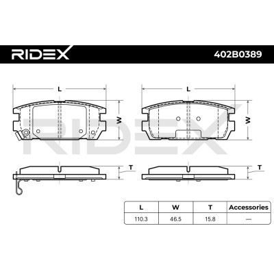 Brake Pads Set RIDEX 402B0389 402B0389 - photo 7