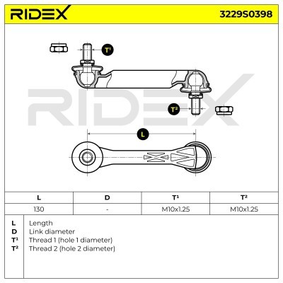 Stabilizer Link RIDEX 3229S0398 3229S0398 - photo 5