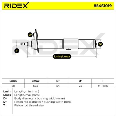 Shock Absorber RIDEX 854S1019 854S1019 - photo 6