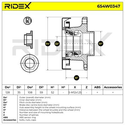 Wheel Bearing RIDEX 654W0347 654W0347 - photo 3