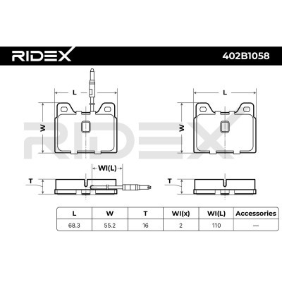 Brake Pads Set RIDEX 402B1058 402B1058 - photo 6