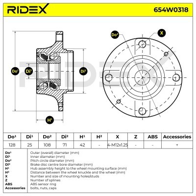 Wheel Bearing RIDEX 654W0318 654W0318 - photo 2