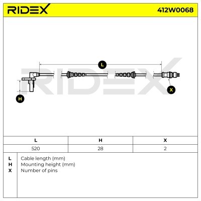 ABS Sensor RIDEX 412W0068 412W0068 - photo 6