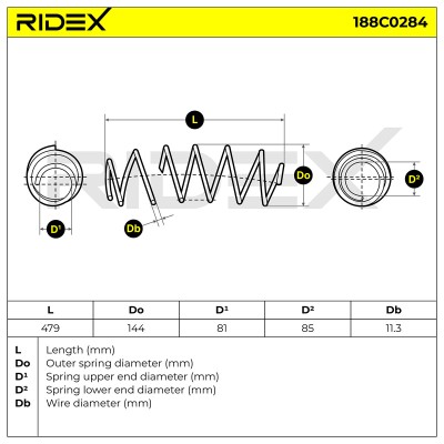 Suspension Spring RIDEX 188C0284 188C0284 - photo 4