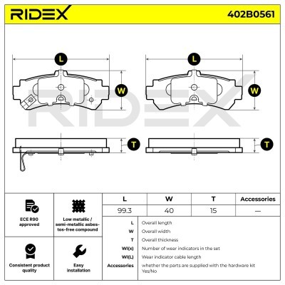 Brake Pads Set RIDEX 402B0561 402B0561 - photo 8