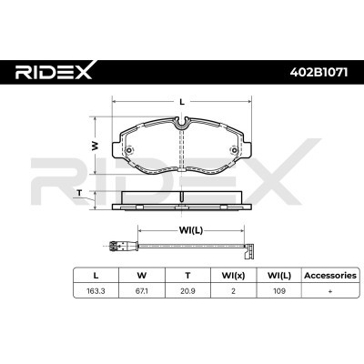 Brake Pads Set RIDEX 402B1071 402B1071 - photo 7