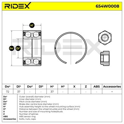 Wheel Bearing RIDEX 654W0008 654W0008 - photo 2