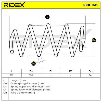 Suspension Spring RIDEX 188C1615 188C1615 - photo 4