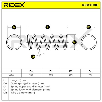 Suspension Spring RIDEX 188C0106 188C0106 - photo 5