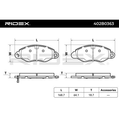 Brake Pads Set RIDEX 402B0363 402B0363 - photo 7