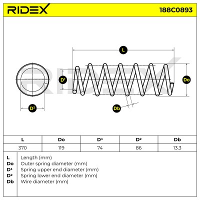 Suspension Spring RIDEX 188C0893 188C0893 - photo 5