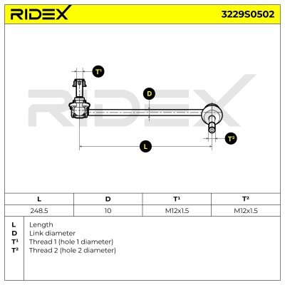 Stabilizer Link RIDEX 3229S0502 3229S0502 - photo 7