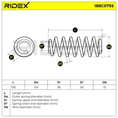 Suspension Spring RIDEX 188C0793 188C0793 - photo 5