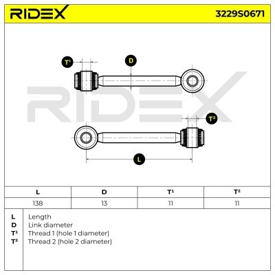 Stabilizer Link RIDEX 3229S0671 3229S0671 - photo 4