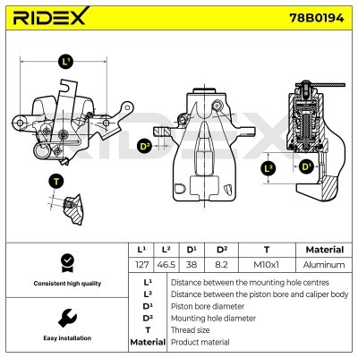 Brake Caliper RIDEX 78B0194 78B0194 - photo 5