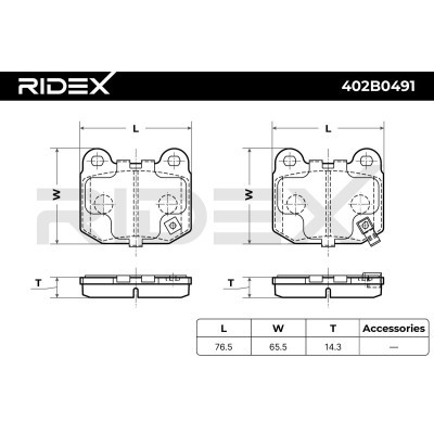 Brake Pads Set RIDEX 402B0491 402B0491 - photo 7