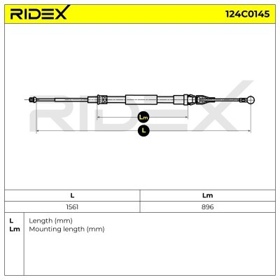 Cable Pull, Parking Brake RIDEX 124C0145 124C0145 - photo 7