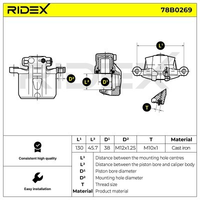 Brake Caliper RIDEX 78B0269 78B0269 - photo 5