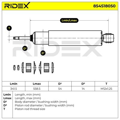 Shock Absorber RIDEX 854S18050 854S18050 - photo 8