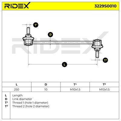 Stabilizer Link RIDEX 3229S0010 3229S0010 - photo 7