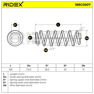 Suspension Spring RIDEX 188C0507 188C0507 - photo 4