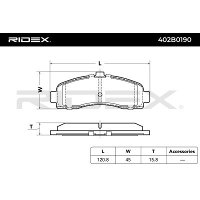 Brake Pads Set RIDEX 402B0190 402B0190 - photo 2