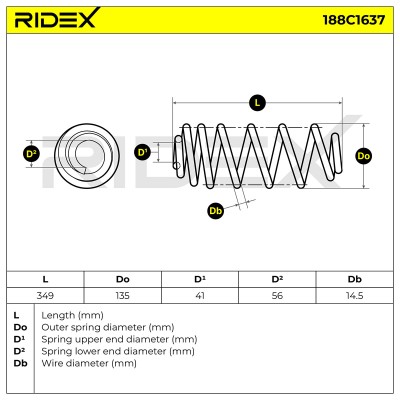 Suspension Spring RIDEX 188C1637 188C1637 - photo 5