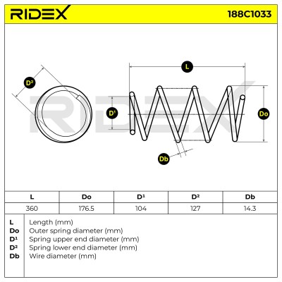 Suspension Spring RIDEX 188C1033 188C1033 - photo 4