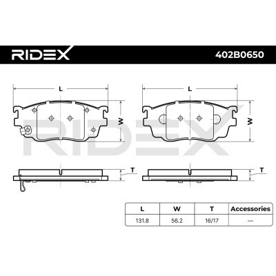 Brake Pads Set RIDEX 402B0650 402B0650 - photo 7