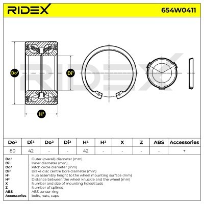 Wheel Bearing RIDEX 654W0411 654W0411 - photo 6