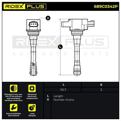 Ignition Coil RIDEX 689C0342P 689C0342P - photo 9