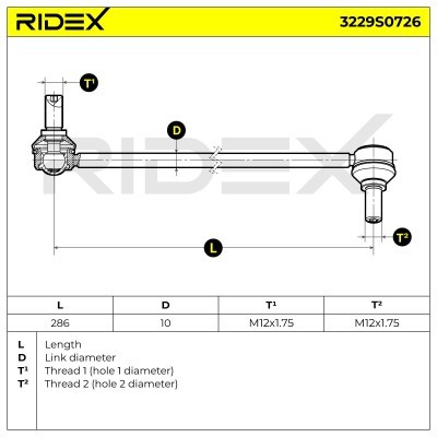 Stabilizer Link RIDEX 3229S0726 3229S0726 - photo 5