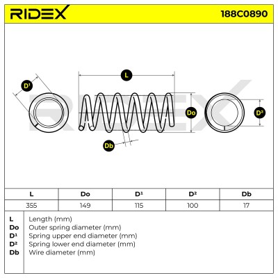 Suspension Spring RIDEX 188C0890 188C0890 - photo 5