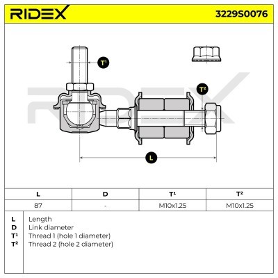 Stabilizer Link RIDEX 3229S0076 3229S0076 - photo 6