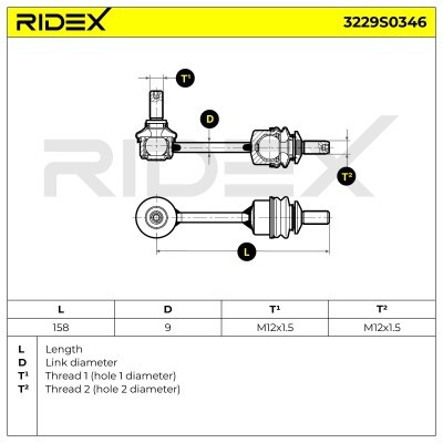 Stabilizer Link RIDEX 3229S0346 3229S0346 - photo 5
