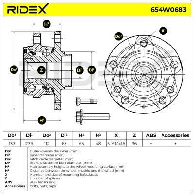 Wheel Bearing Kit RIDEX 654W0683 654W0683 - photo 6