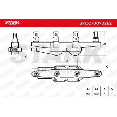 Ignition Coil Stark SKCO-0070262 SKCO-0070262 - photo 2