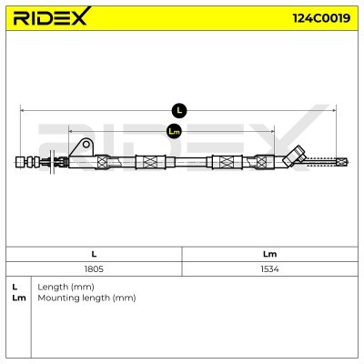 Cable Pull, Parking Brake RIDEX 124C0019 124C0019 - photo 6