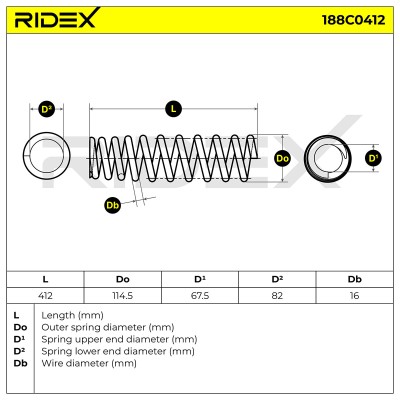 Suspension Spring RIDEX 188C0412 188C0412 - photo 4