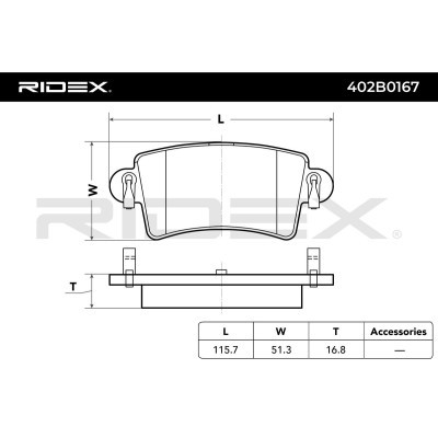 Brake Pads Set RIDEX 402B0167 402B0167 - photo 6